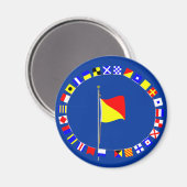 Oscar Man Overboard 航海の Signalフラグ マグネット (正面/裏面)