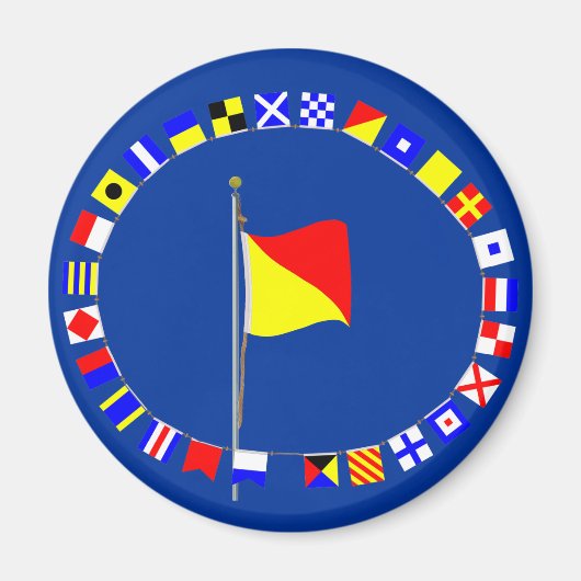 Oscar Man Overboard 航海の Signalフラグ マグネット (正面)