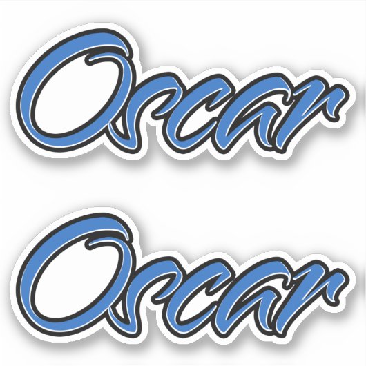 Oscar Name blue Aufkleber Sticker Stickerset シール (正面)