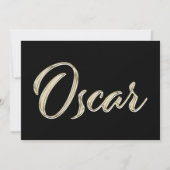 Oscar Name white gold Handwriting Karte カード (正面)