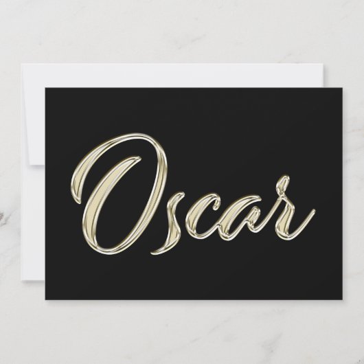 Oscar Name white gold Handwriting Karte カード (正面)