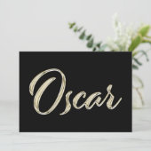 Oscar Name white gold Handwriting Karte カード (スタンド正面)