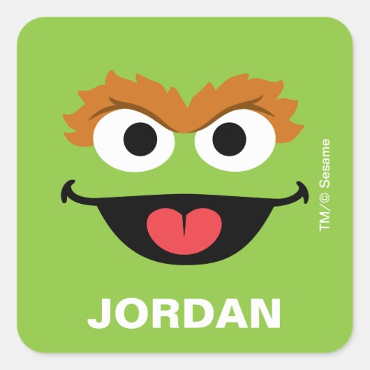 Oscar the Grouch -新学期・ラベル スクエアシール (正面)