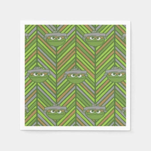 Oscar the Grouch | 80's Throwback Pattern スタンダードカクテルナプキン (正面)