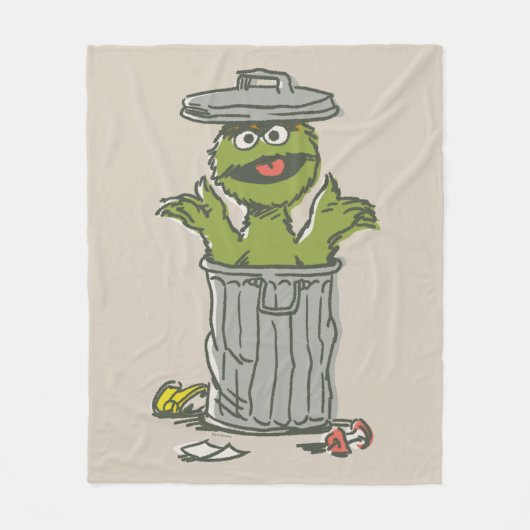 Oscar the Grouch Vintage フリースブランケット (正面)