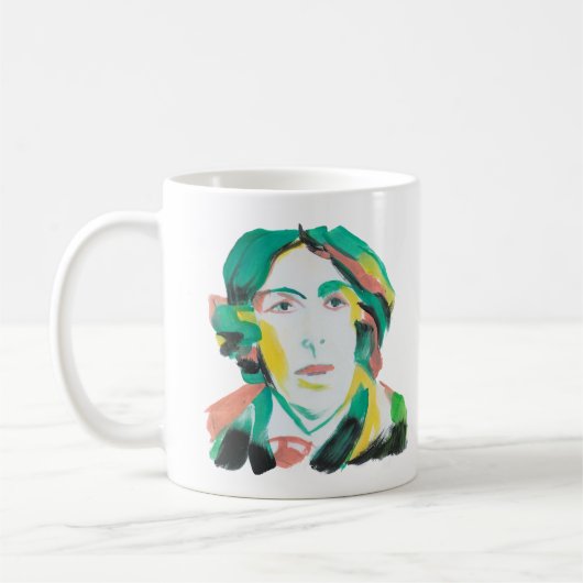 Oscar Wilde Portrait with custom text | Booklovers コーヒーマグカップ (左)