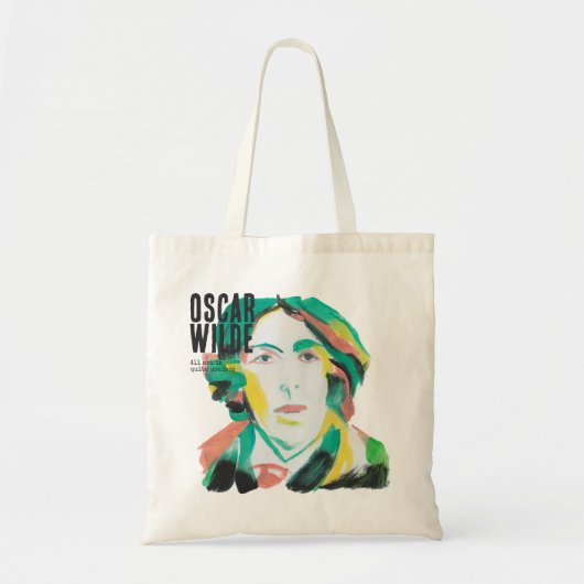 Oscar Wilde Portrait with custom text | Booklovers トートバッグ (正面)
