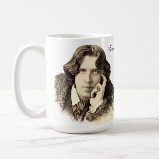 Oscar Wilde Tea Quote コーヒーマグカップ (左)