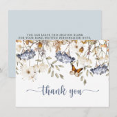 Osemlje divjih cvetov, hortenzij, metuljni vrt サンキューカード (正面/裏面)