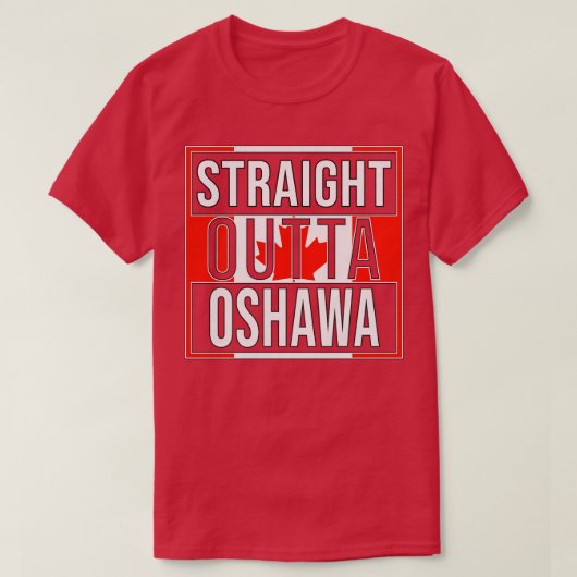 Oshawからカナダ人へのストレートオウタオシャワのプレゼント Tシャツ (デザイン正面)