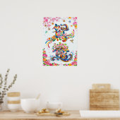 Oshidori: Elegant Calligraphy Art260010024 ポスター (キッチン)