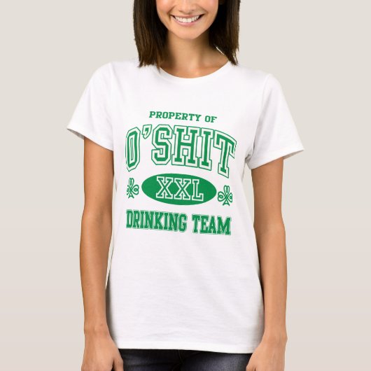 O'Shitのアイルランドの飲むチーム Tシャツ (正面)