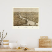 Oshkosh, WIパノラママップ – 1887 ポスター (キッチン)