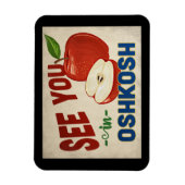 Oshkosh Wisconsin Apple – ヴィンテージトラベル マグネット (縦)