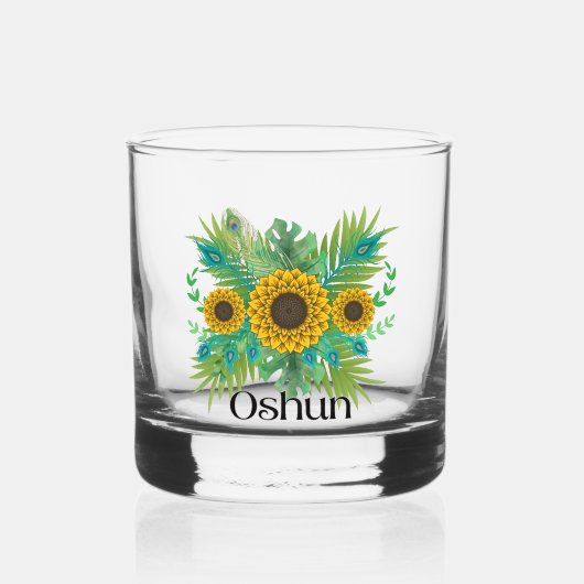 Oshun Goddess Sunflowers ウイスキーグラス (正面)