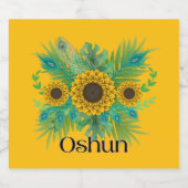 Oshun Goddess Sunflowers スパークリングワインラベル (シングルラベル)