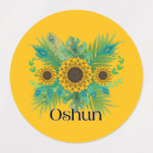 Oshun Goddess Sunflowers Labels ラベル (デザイン1)