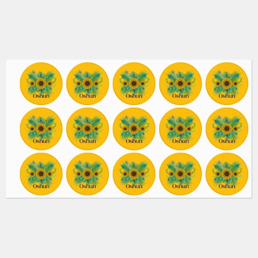 Oshun Goddess Sunflowers Labels ラベル (シート)