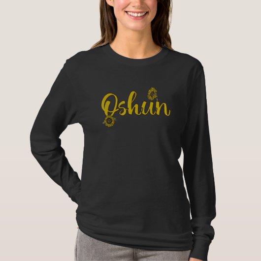 Oshun Orisha Goddess Ifa Santeria Cuba Yoruba Reli Tシャツ (正面)