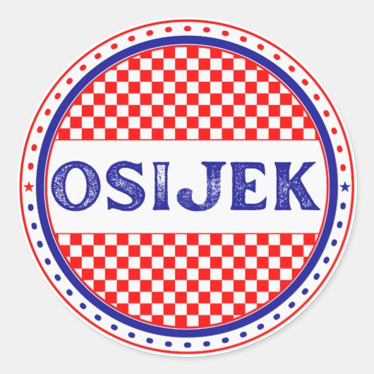 Osijek City Pride Emblem – Croatian Identity ラウンドシール (正面)