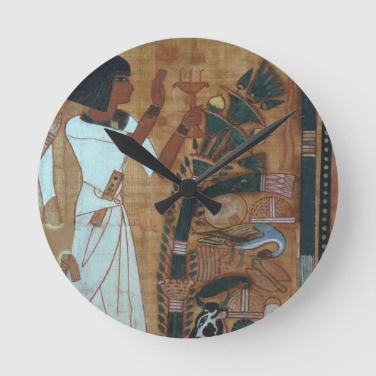 OsirisのThの本からのページの燻蒸 ラウンド壁時計 (正面)