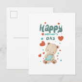 Osito bebé desea feliz día de la madre インビテーションポストカード (正面/裏面)