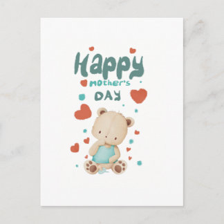 Osito bebé desea feliz día de la madre インビテーションポストカード