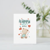 Osito bebé desea feliz día de la madre インビテーションポストカード (スタンド正面)