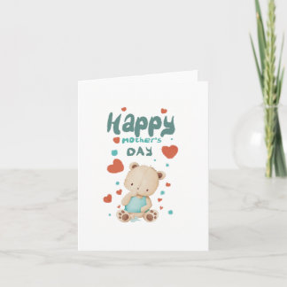Osito bebé desea feliz día de la madre 招待状