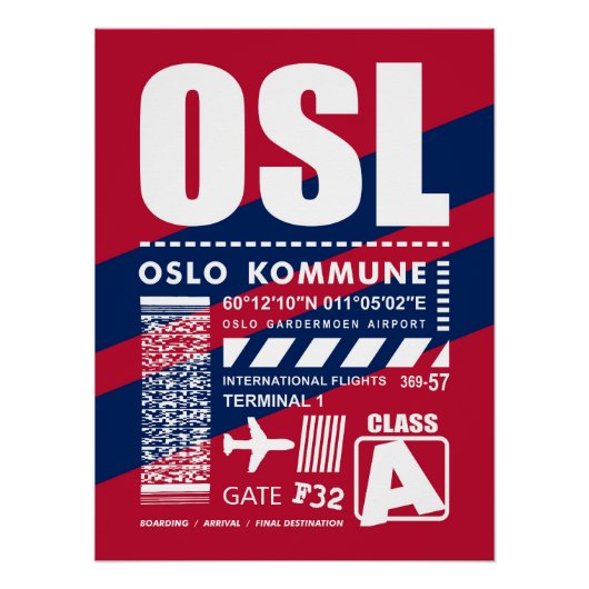 OSLオスロ空港 ポスター (正面)