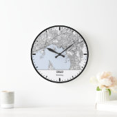 Oslo Clock City Line Art ラージ壁時計 (ホーム)