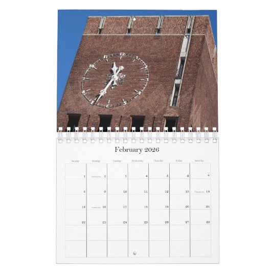 Oslo, Norway Calendar 2026 カレンダー (2月 2026)