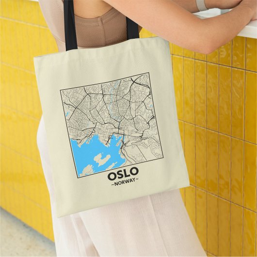 Oslo, Norway, City Map Tote Bag トートバッグ