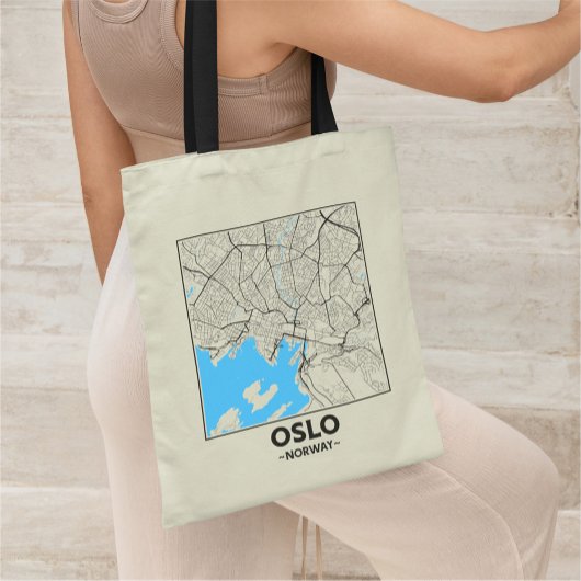 Oslo, Norway, City Map Tote Bag トートバッグ
