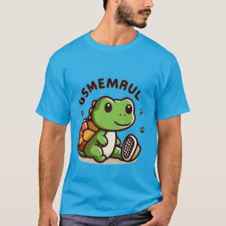 OSMEMULで愛らしい亀のレタリング Tシャツ