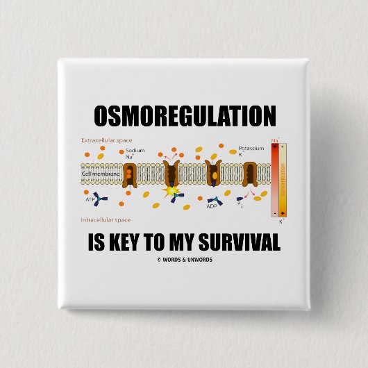 Osmoregulationは私の存続に主です 缶バッジ (正面)