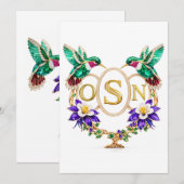 OSN Hummingbird Wedding Any Letters Custom CO 招待状 (正面/裏面)