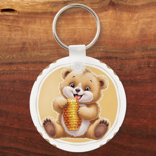 oso comiendo miel キーホルダー (裏面)