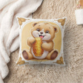 oso comiendo miel クッション (ブランケット)