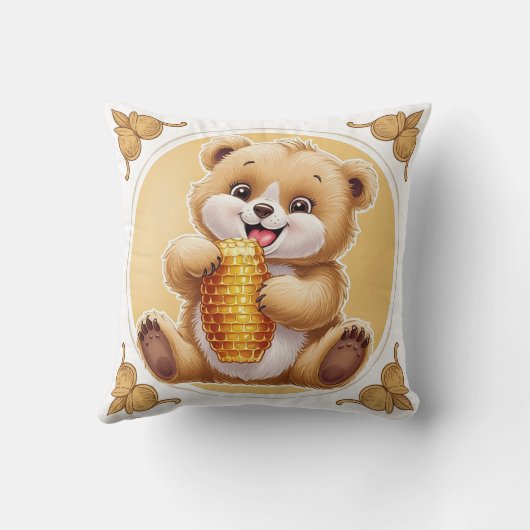 oso comiendo miel クッション (裏面)