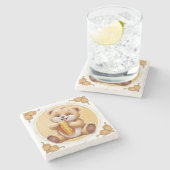 oso comiendo miel ストーンコースター (横)