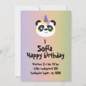 Oso panda de cumpleaños 招待状 (正面)