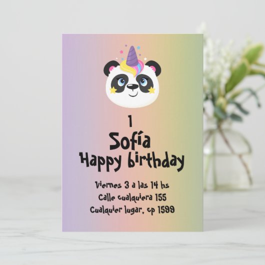Oso panda de cumpleaños  招待状 (スタンド正面)