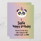 Oso panda de cumpleaños  招待状 (正面/裏面)