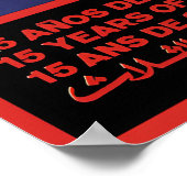 OSPAAAL Poster 15 years of solidarity on three ポスター (角)