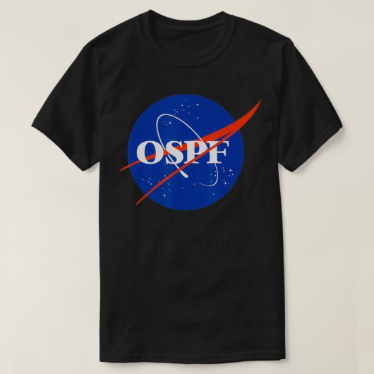 OSPFルーティングプロトコル Tシャツ (デザイン正面)