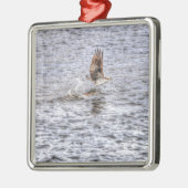 Osprey & 飛んでいる Fish HDR野生生物の写真ギフト メタルオーナメント (左)