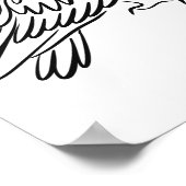 Osprey Bird of Prey Line ArtポスターIrish Wildlife ポスター (角)