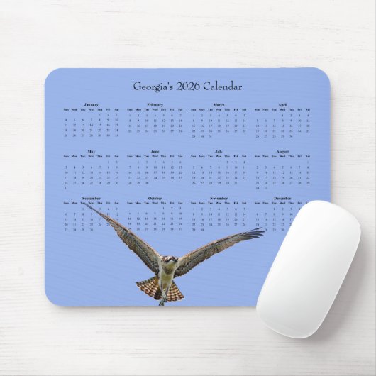 Osprey: Customize a full year 2026 calendar マウスパッド (マウス)