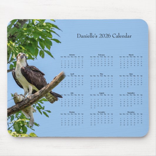Osprey: Customize full year 2026 calendar マウスパッド (正面)
